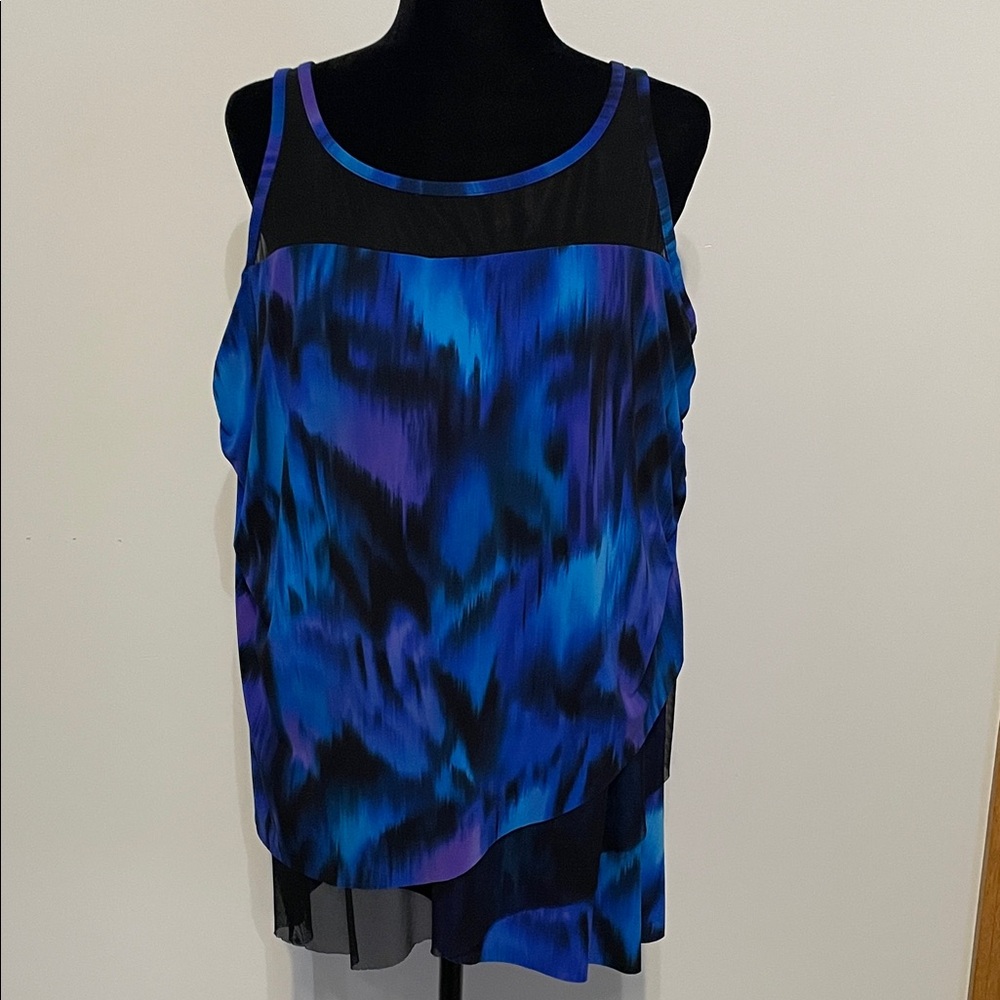 Miraclesuit Blue and Black Tankini